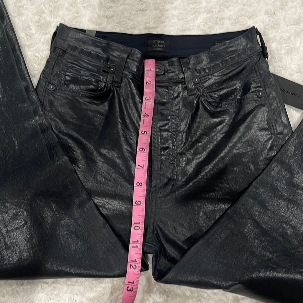 CITIZENS OF HUMANITY Olivia high-rise skinny ankle Sz 25 DarkNavy Leatherette - Picture 15 of 16